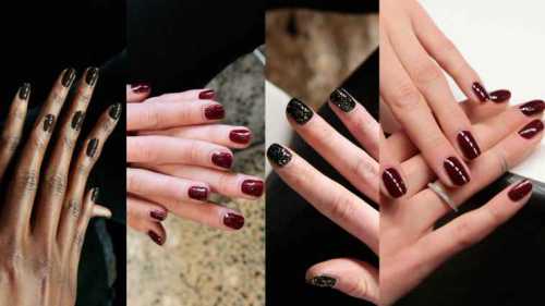 Оригинальными трендами года станутматово глянцевый лунный маникюр, выполненный ярким гельлаком совмещенный лунный френч с одновременным выделением свободного края ногтя и луночки преимущественно одним цветом, но встречаются и трехцветные решения, в которых фон, кончик ногтя и лунка окрашены в разные тона