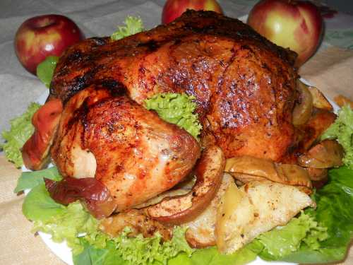 Рецепты курицы с яблоками в духовке, секреты