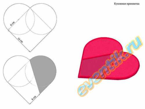 Как сшить прихватку сердечко c аппликацией