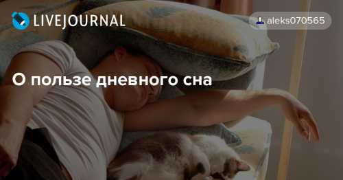 О пользе послеобеденного сна