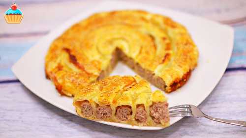 Рецепты мясного пирога из слоеного теста с