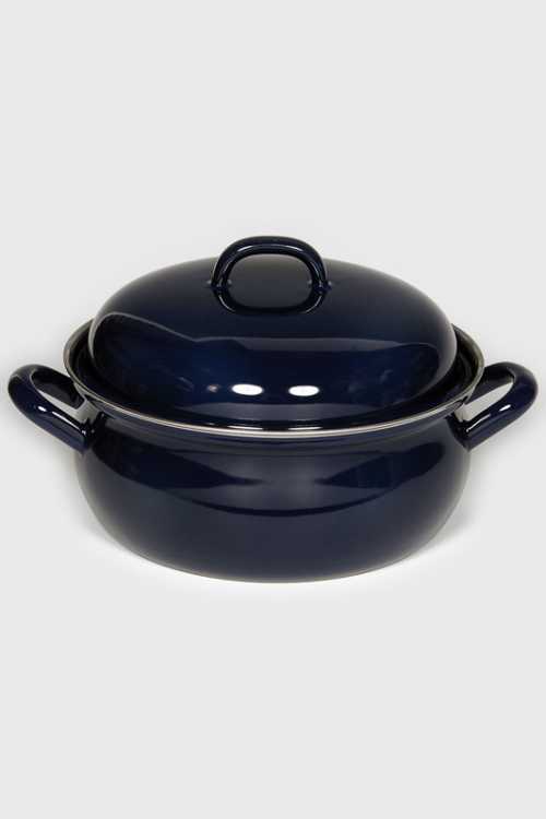 Кастрюля с крышкой, л, чугун, светло голубой, серия