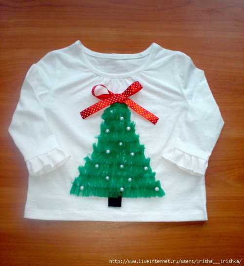Аппликация елочки на одежду