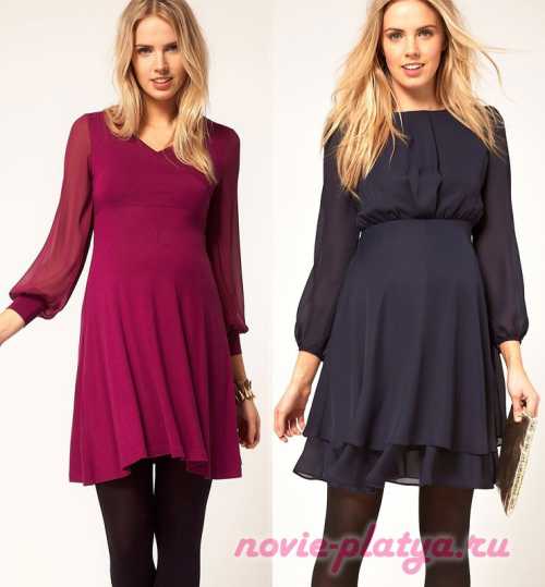 Особой практичностью выделяются длинные платья, сделанные по типу водолазки с вязанным воротом