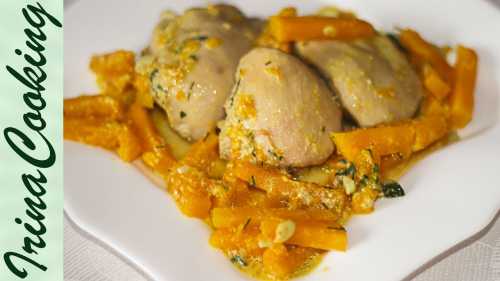 Курица с тыквой в духовке